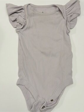 GAP Lavender Ribbed Flutter-Sleeve One-Piece Bodysuit